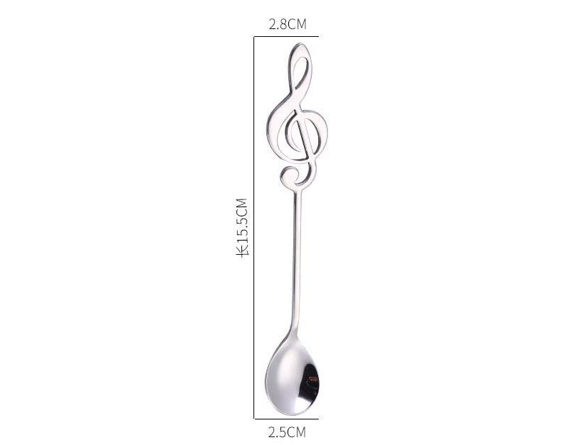 Spoons 6-Pack Creative Cute Teaspoons Stainless Steel Staff Musical Notation view 3