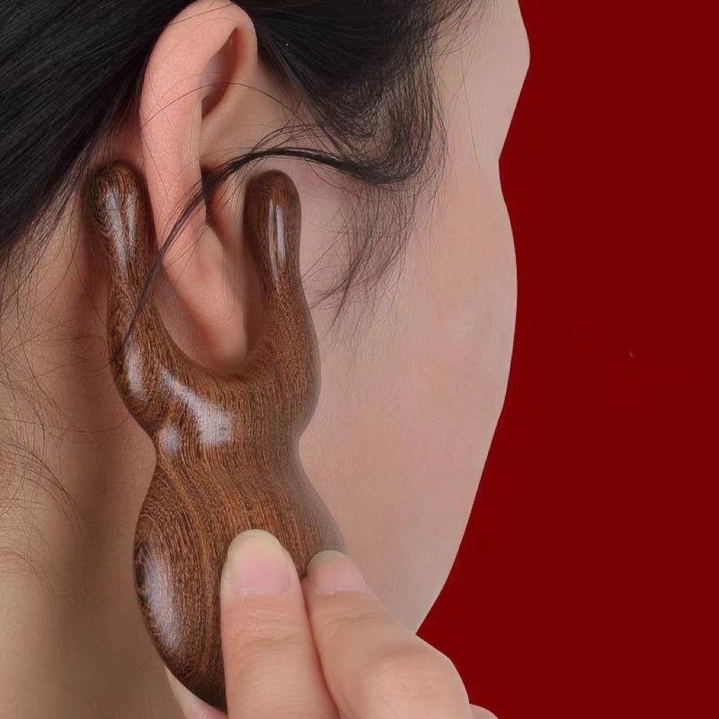 Natural Wood Head GuaSha Comb - Scalp Stimulator Massager Tools - Portable view 2