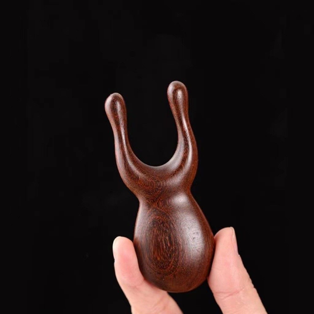 Natural Wood Head GuaSha Comb - Scalp Stimulator Massager Tools - Portable view 3