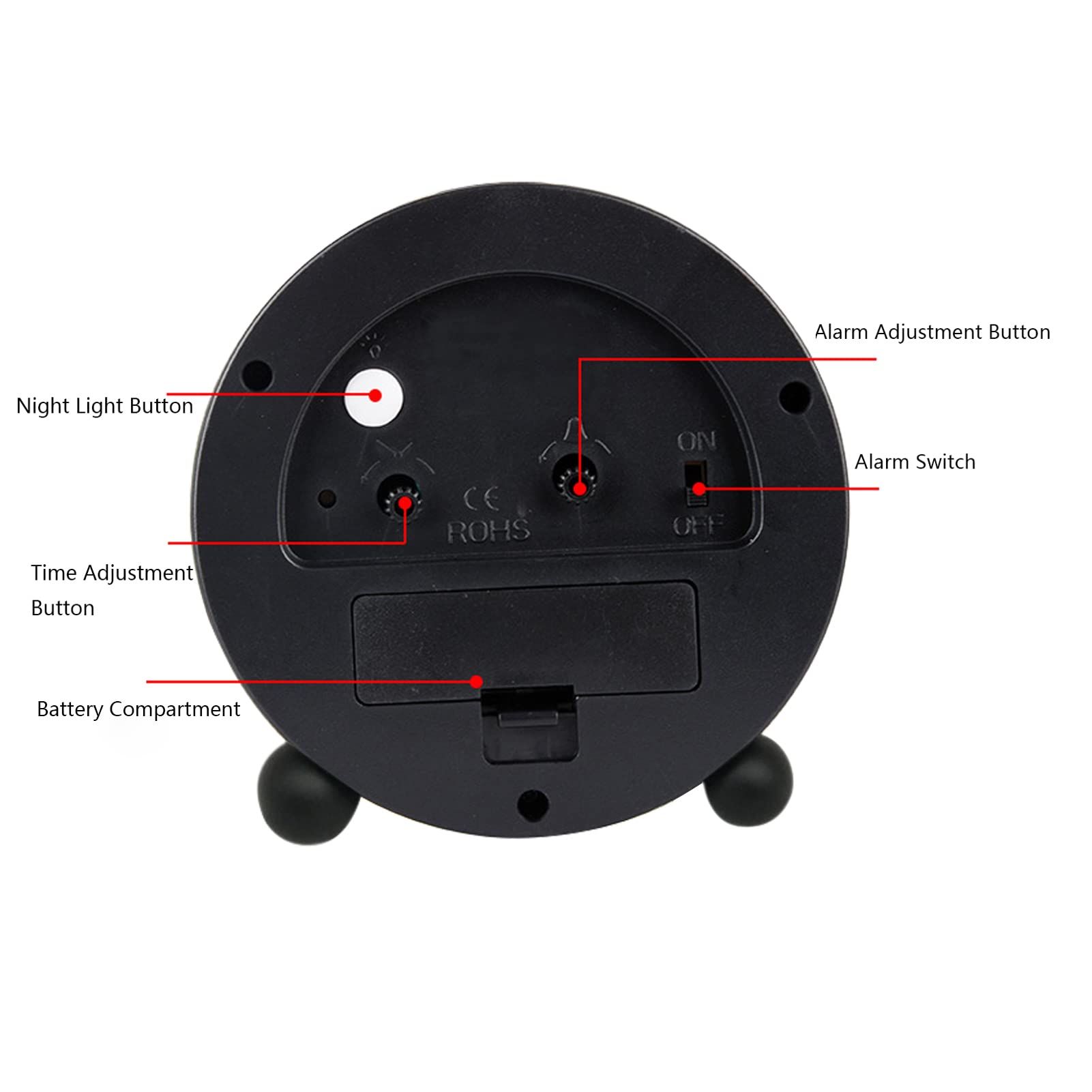 Alarm Clock, Alarm Clock for Kids, 4.3 Inch Analog Alarm Clock with Night view 3