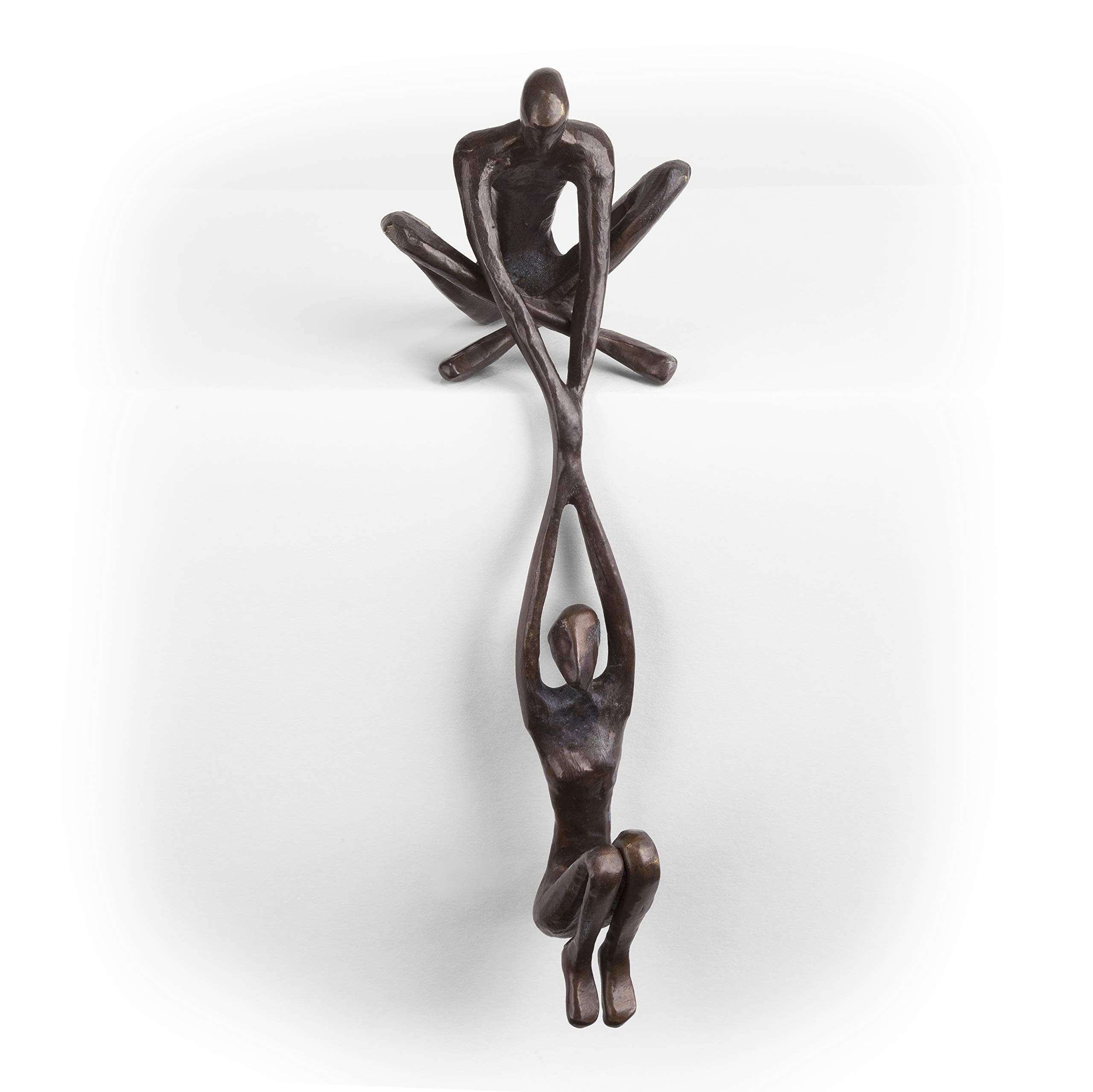 Contemporary Metal Shelf Décor - Bronze Sculpture - Man Lifting Woman from view 5