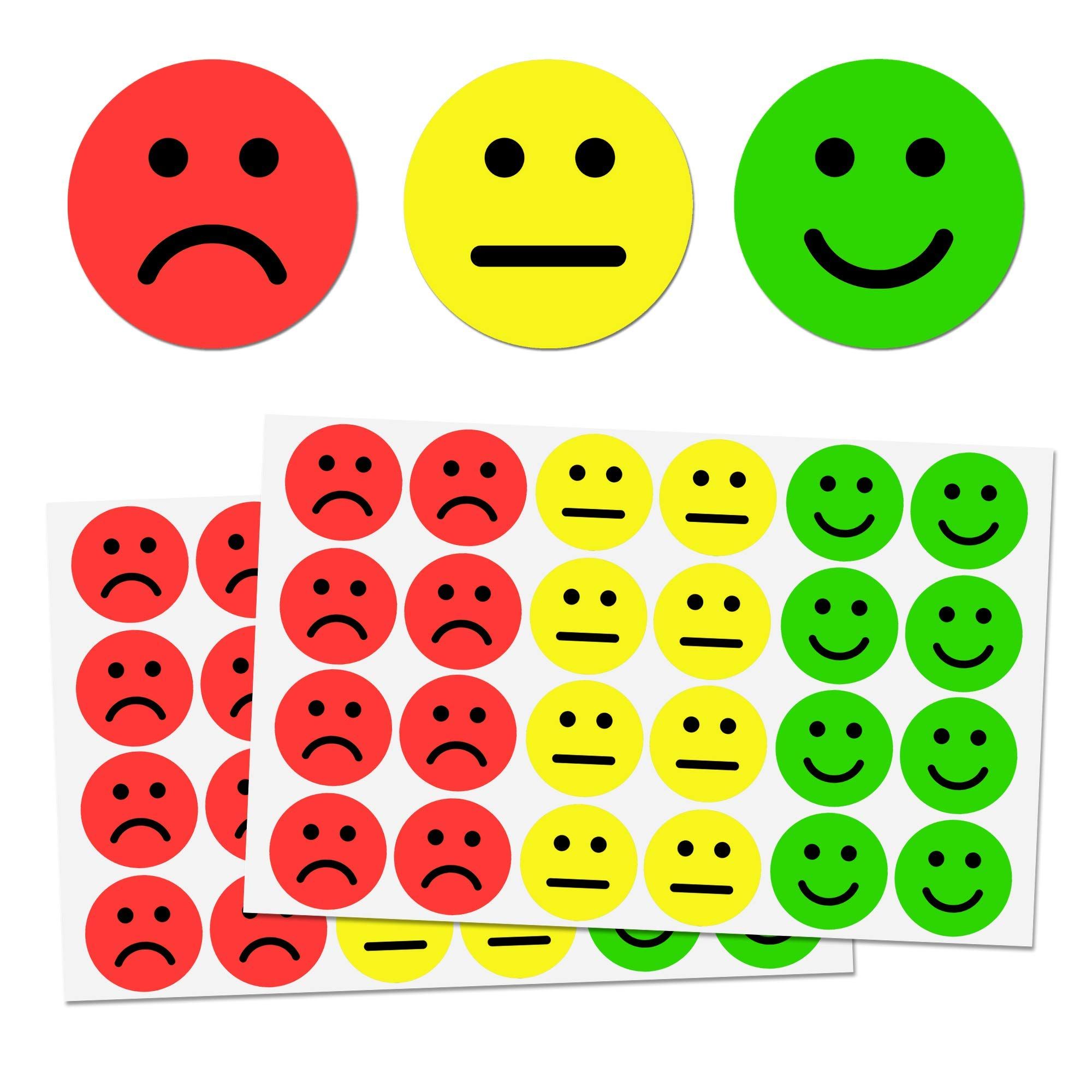 1200 Pieces - 1" Happy/Sad Smile Face Behavior Emotion Stickers
