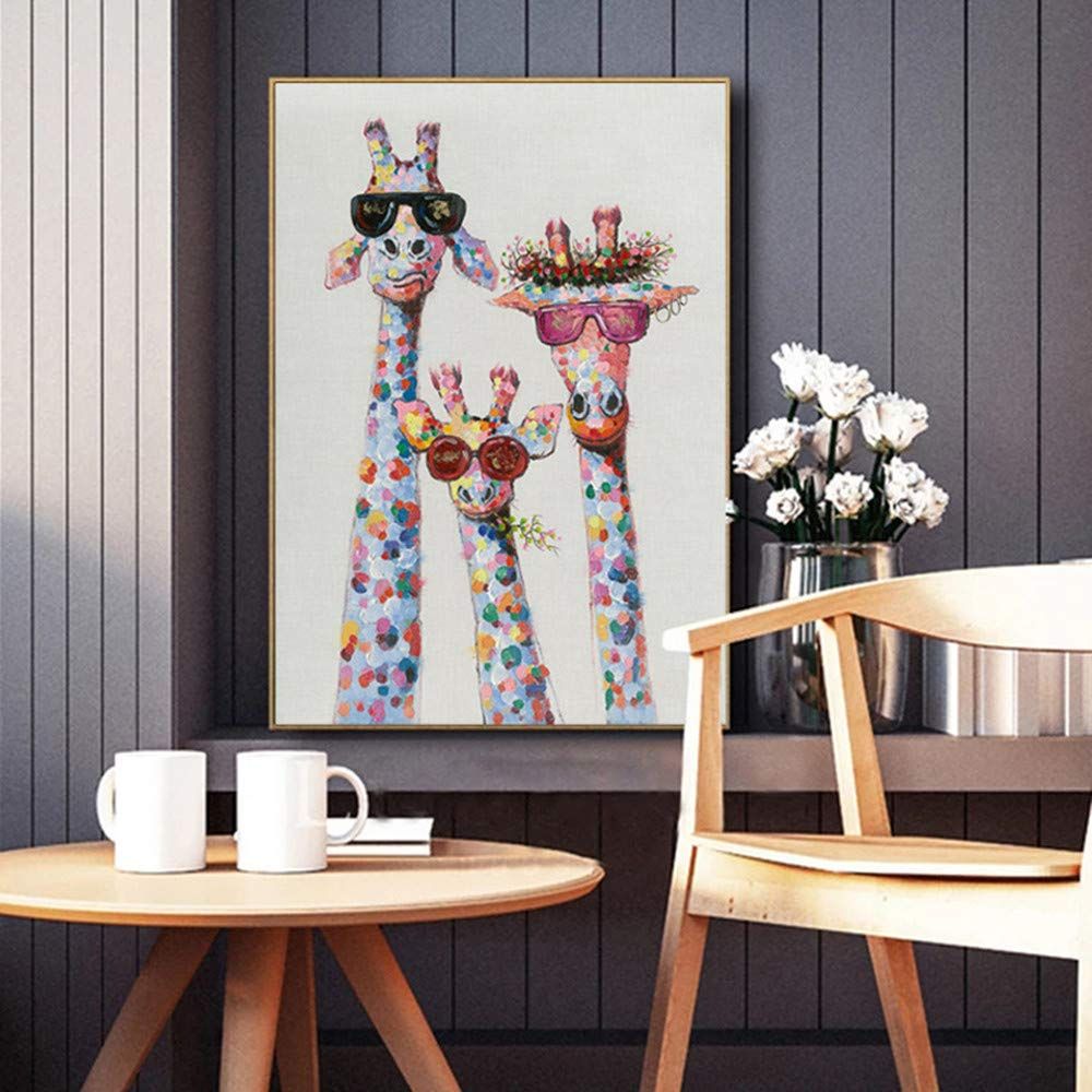 Cartoon Giraffes Contemporary Abstract Wall Art Puzzle view 2