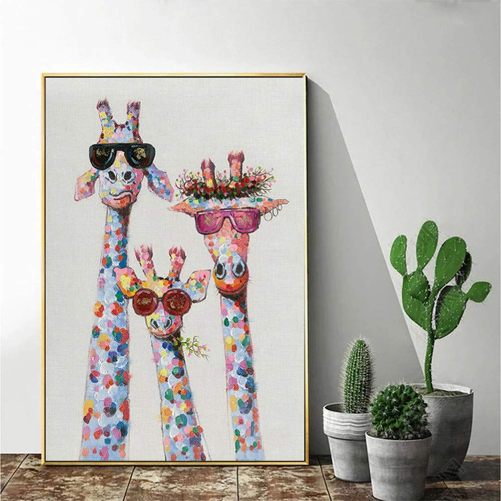 Cartoon Giraffes Contemporary Abstract Wall Art Puzzle view 4