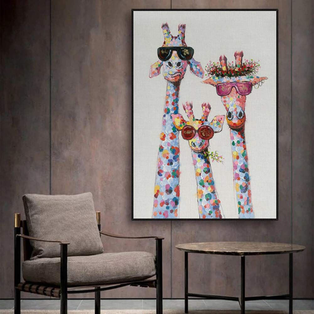 Cartoon Giraffes Contemporary Abstract Wall Art Puzzle view 5
