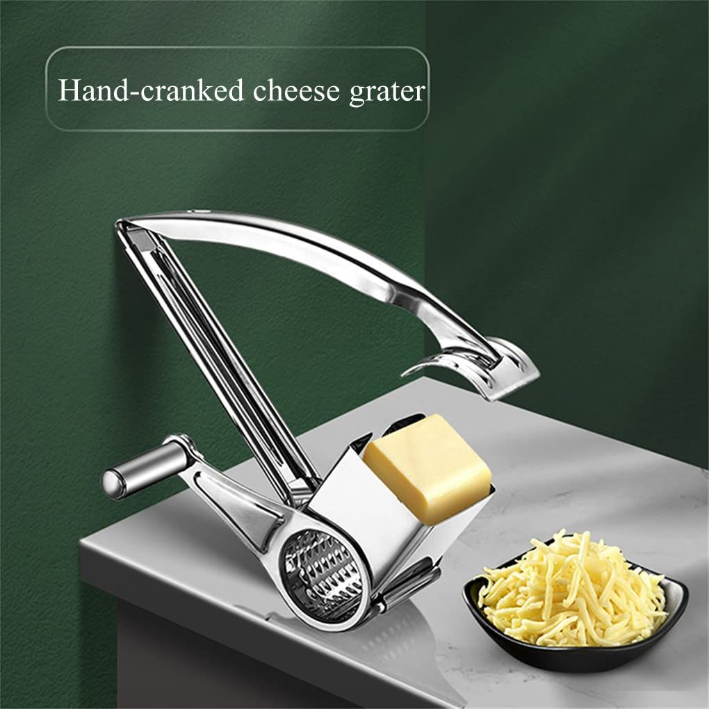 Rotary Cheese Grater with 4 Interchangeable Drum Blades view 2