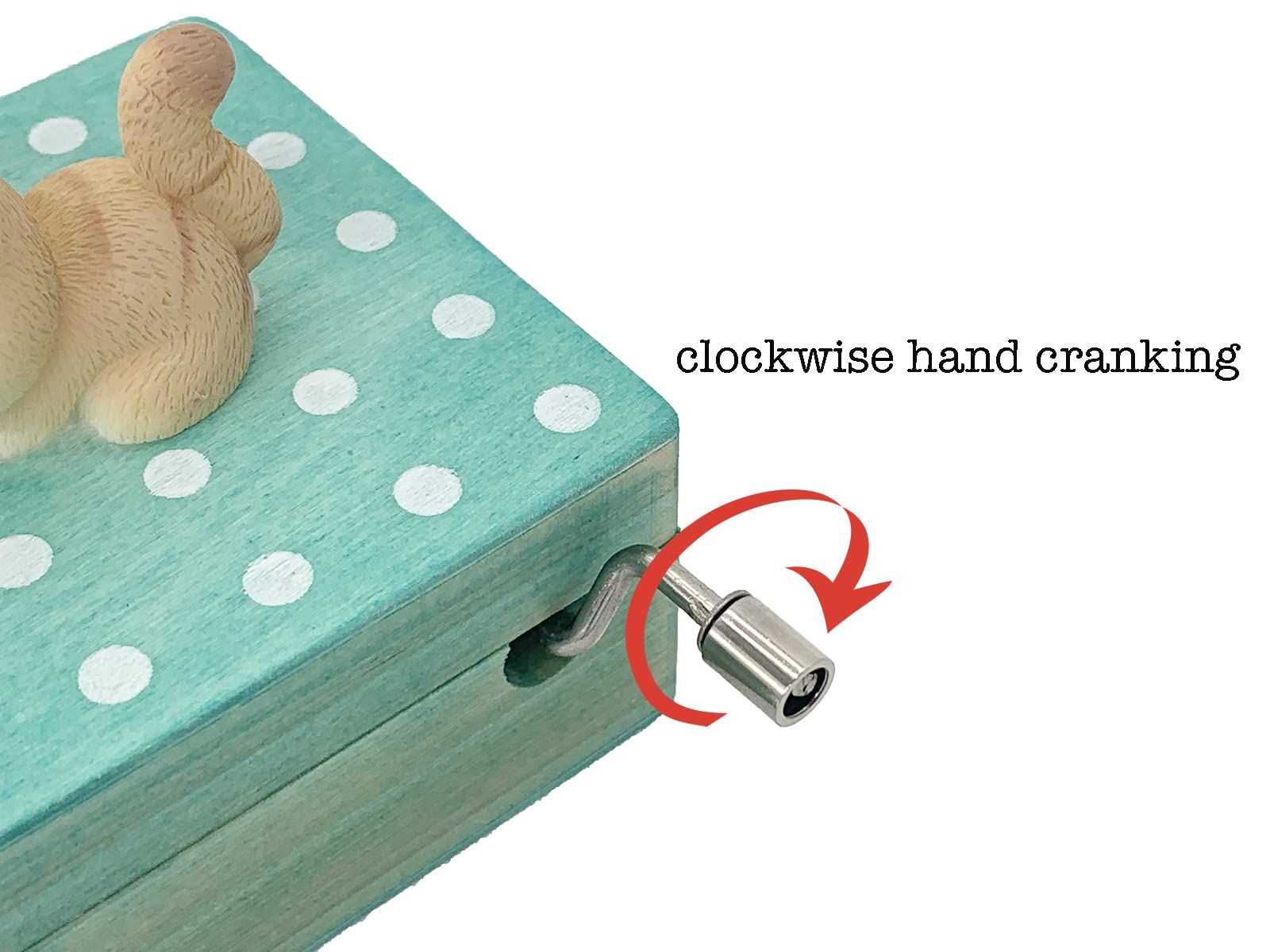 Gift Wrapped Mini Wooden Hand Crank Music Box with Lovely Cat (Tune: Castle in view 3