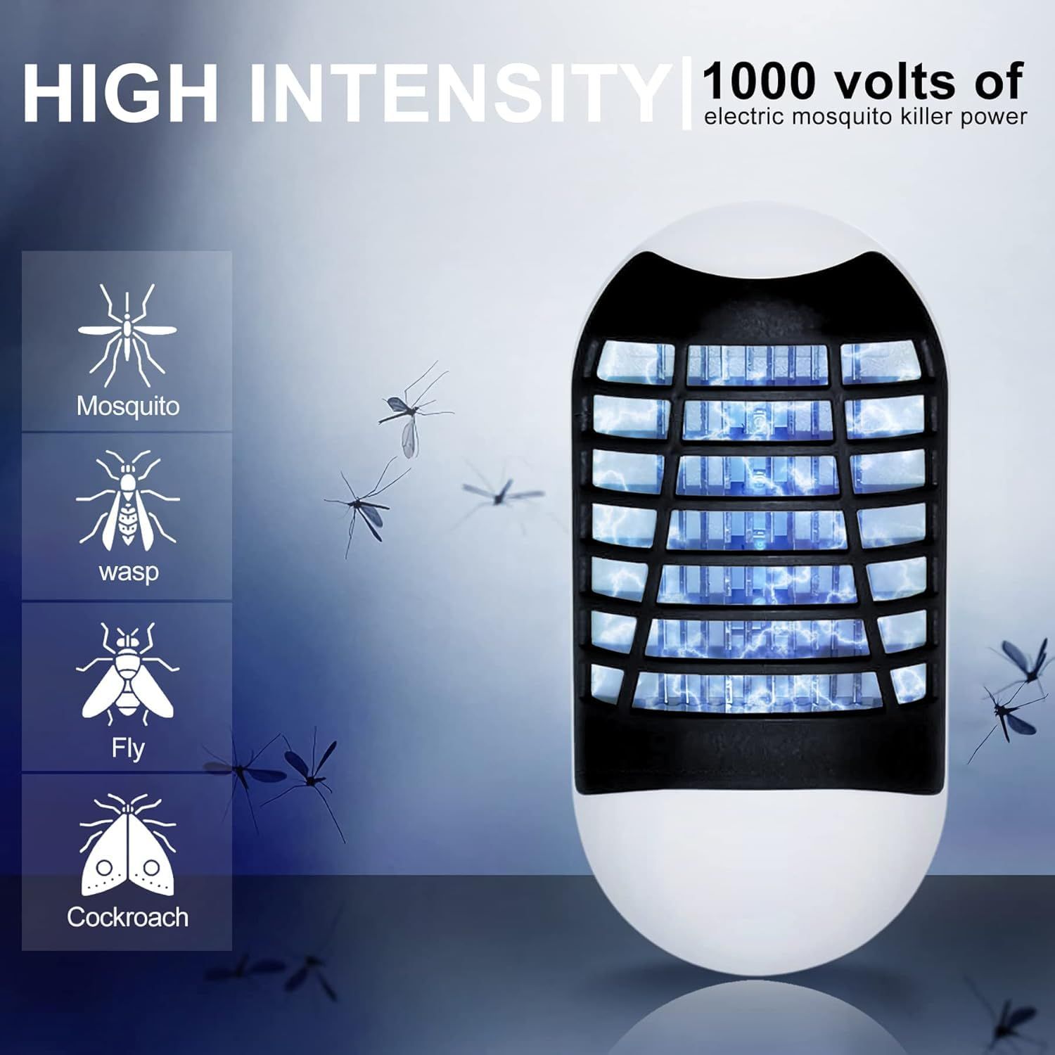 Bug Zapper Indoor, Electronic Fly Zapper Lamp for Home, Eliminates Flies view 2