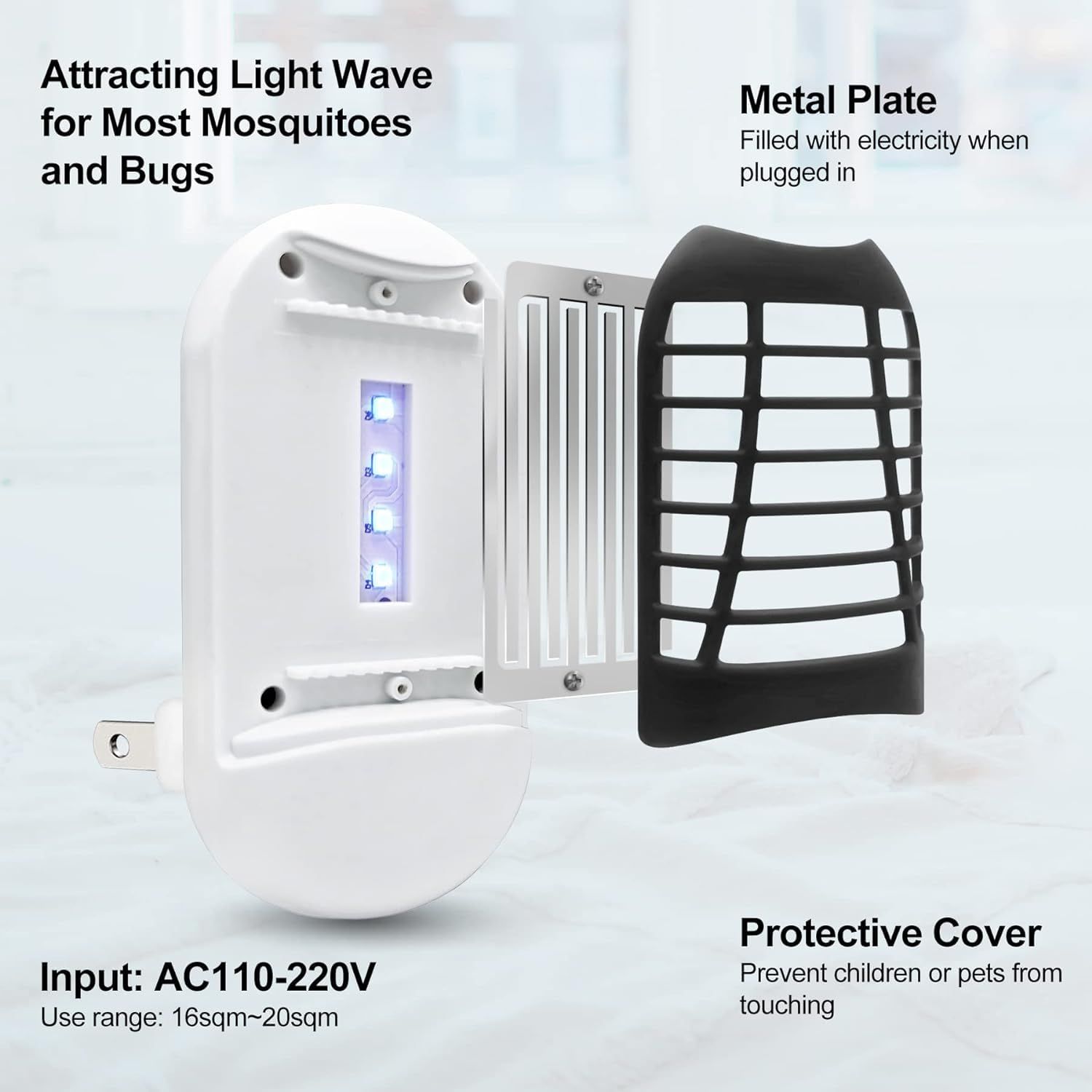 Bug Zapper Indoor, Electronic Fly Zapper Lamp for Home, Eliminates Flies view 4