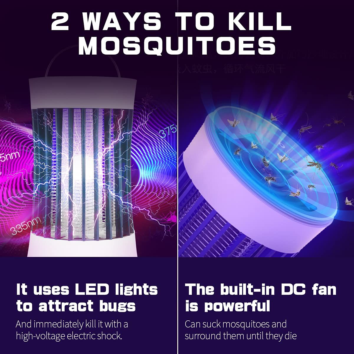 Indoor Outdoor Portable Mosquito Zapper view 2