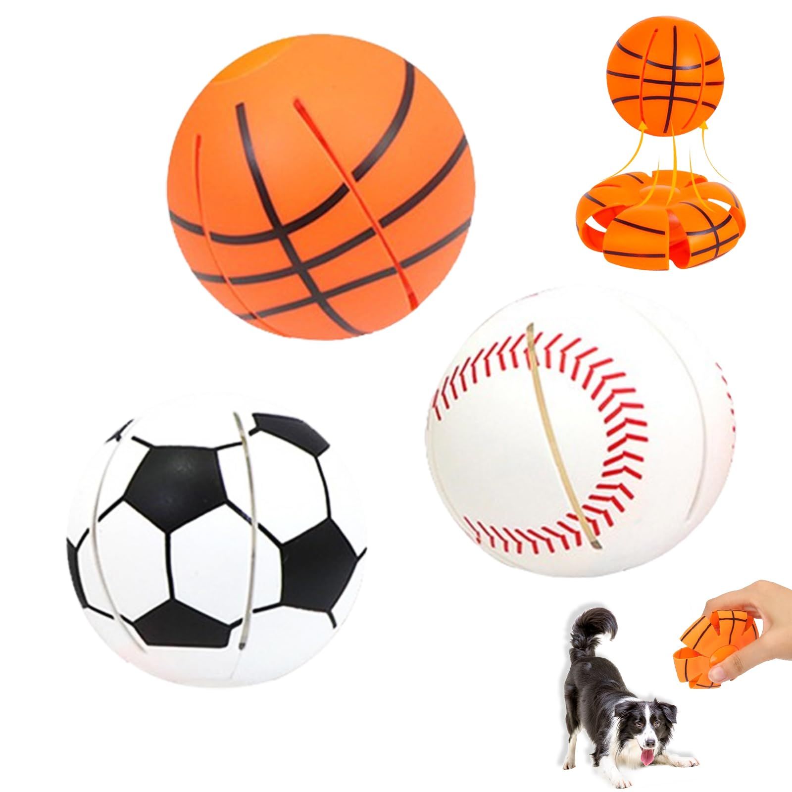 4 Pack 3.5 " Squeak Latex Puppy Dog Toy Ball Sports Balls Sets Fetch