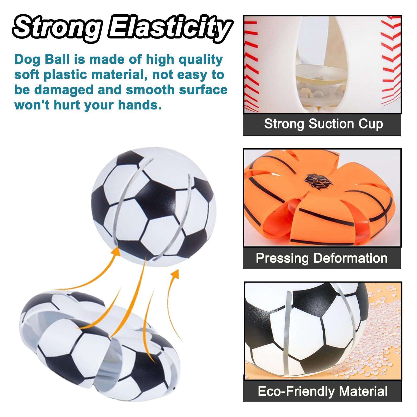 4 Pack 3.5 " Squeak Latex Puppy Dog Toy Ball Sports Balls Sets Fetch view 5