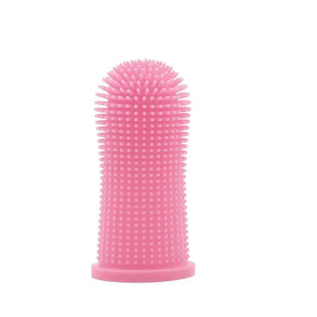 Pet Silicone Toothbrush Pet Oral Cleaning Dog Finger Toothbrush Preventing view 2