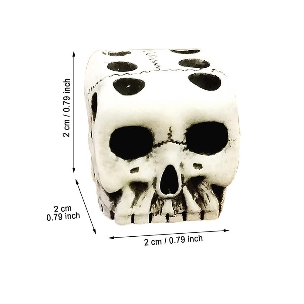 5Pcs Halloween White Skeleton Dice Decorative Mini Skeleton Face Gaming Dice view 2