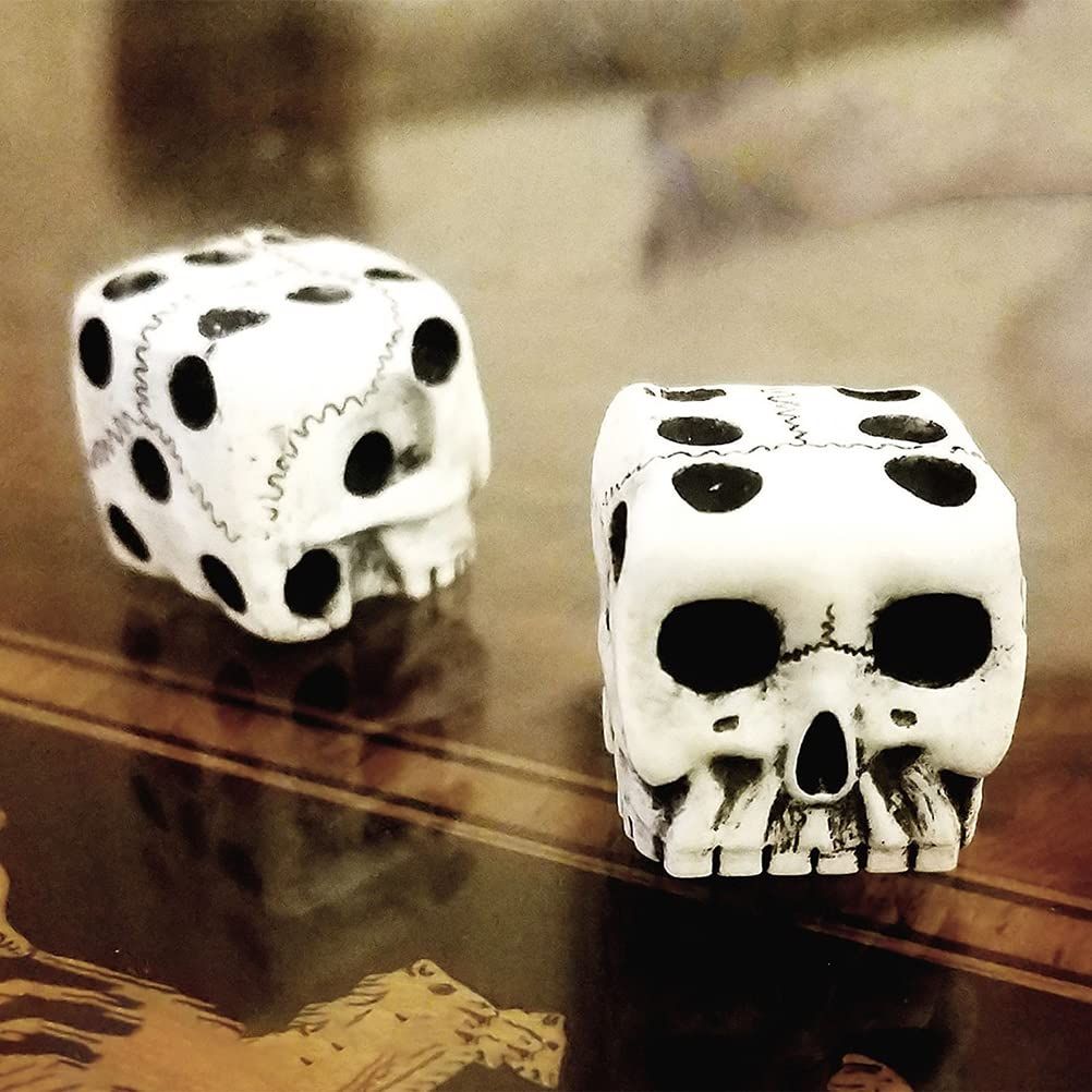 5Pcs Halloween White Skeleton Dice Decorative Mini Skeleton Face Gaming Dice view 5