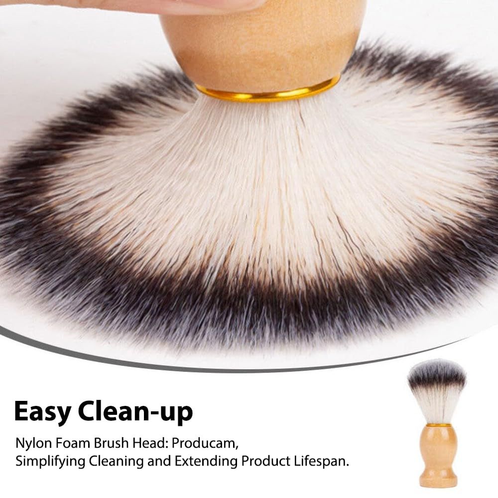 Men's Shave Brush - Premium Quality Shaving Brush with Wooden Handle dense view 3