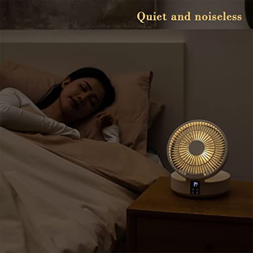 Desktop Fan with Remote, Portable Rechargeable LED Light Fan Air Cooler Mini view 2