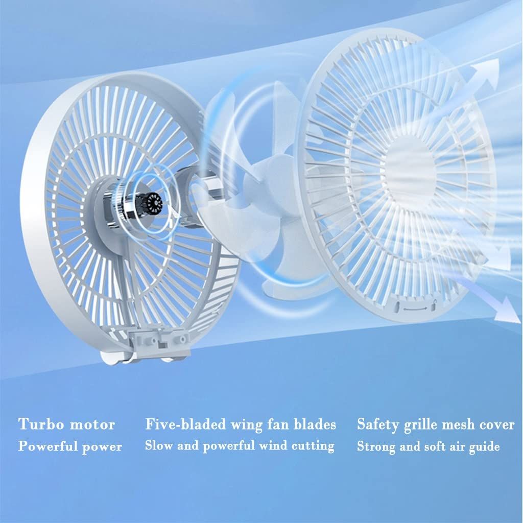 Desktop Fan with Remote, Portable Rechargeable LED Light Fan Air Cooler Mini view 5