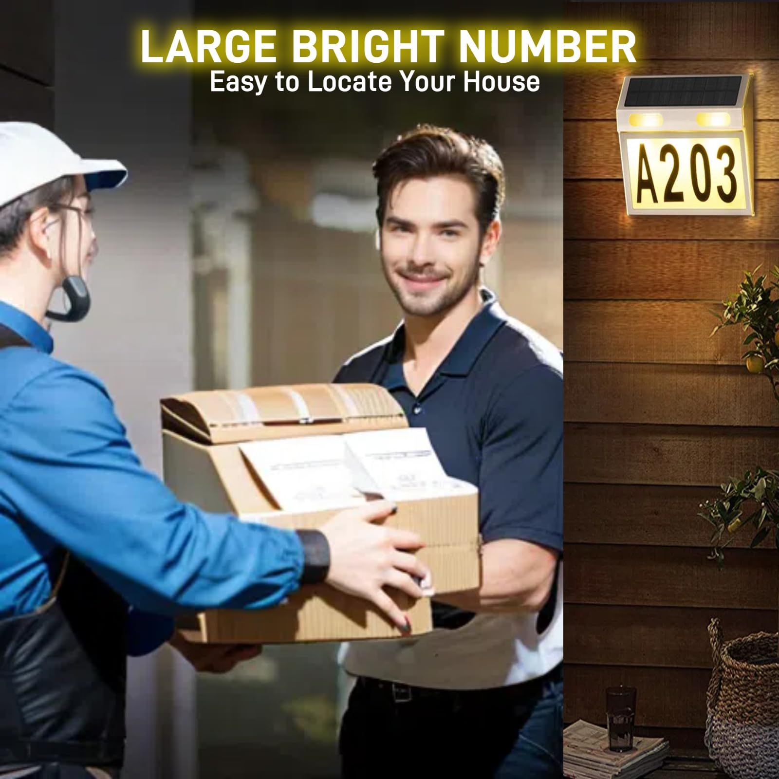 Solar House Numbers for Outside view 2