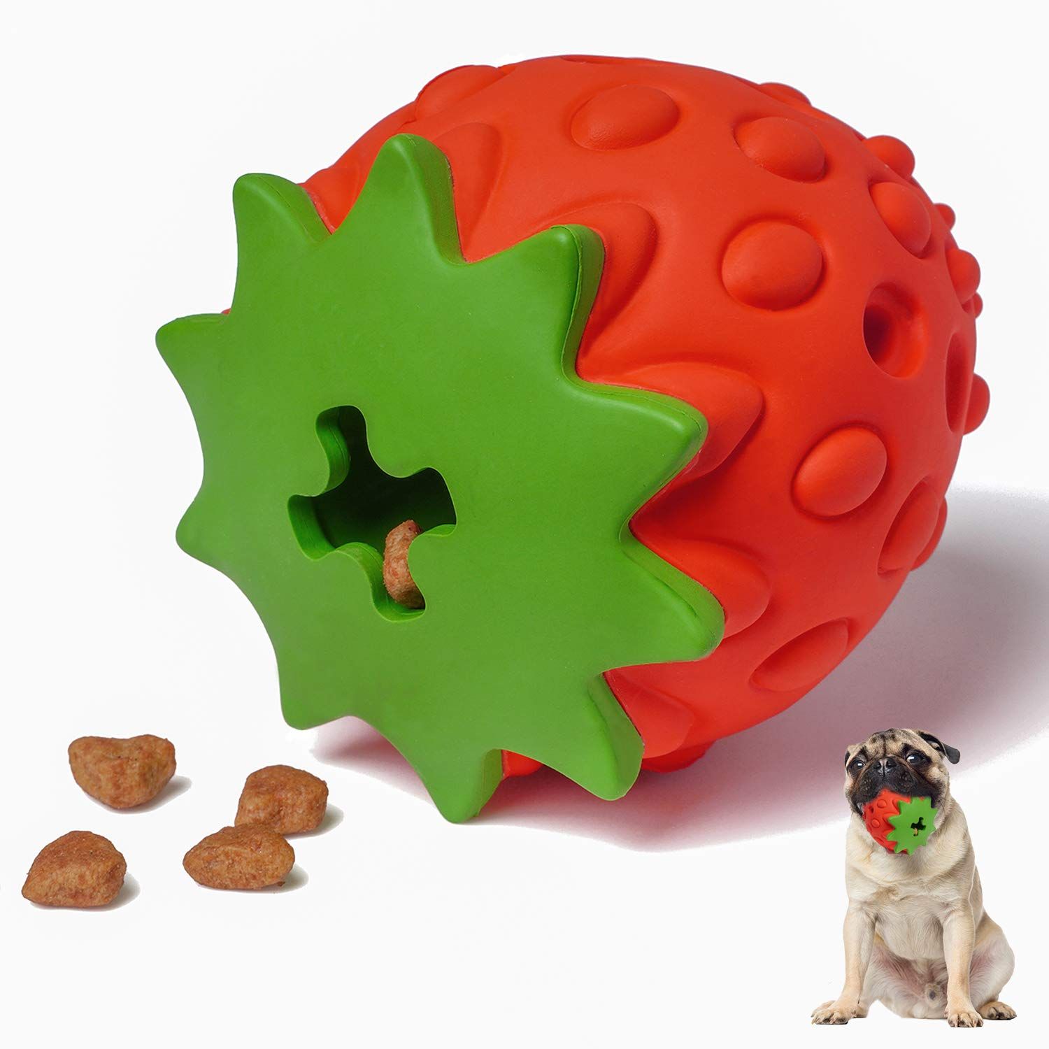 Dog Puzzle Toys, Rubber Dog Chew Toys,Treat Food Dispensing Dog Toys for Teeth