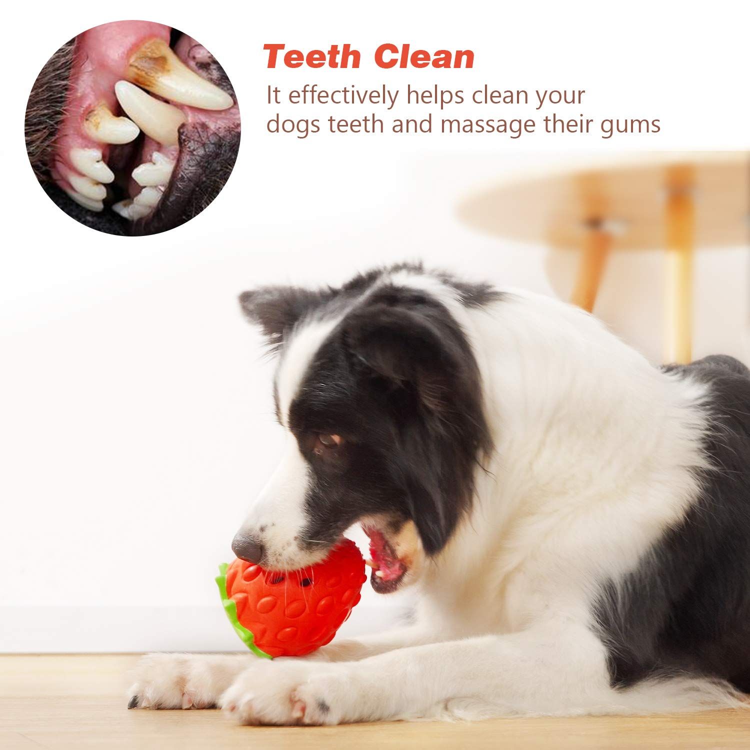 Dog Puzzle Toys, Rubber Dog Chew Toys,Treat Food Dispensing Dog Toys for Teeth view 3