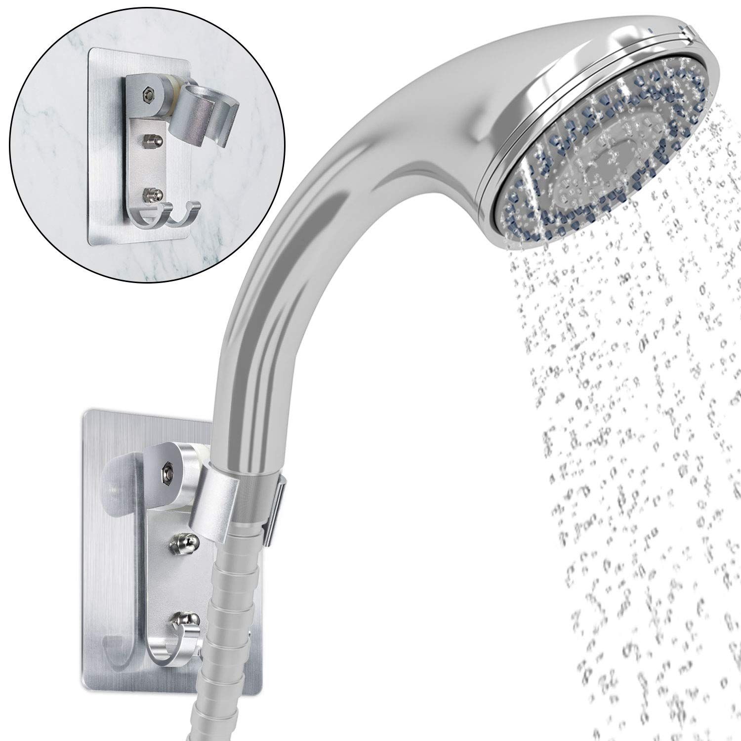 Shower Head Holder Strong Adhesive Shower Head Wall Mounting Bracket view 5