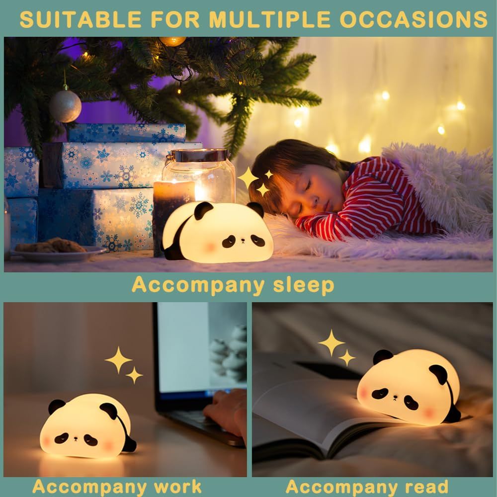 Cute Panda Night Light, Silicone Animal Light, Squishy Dimmable view 5