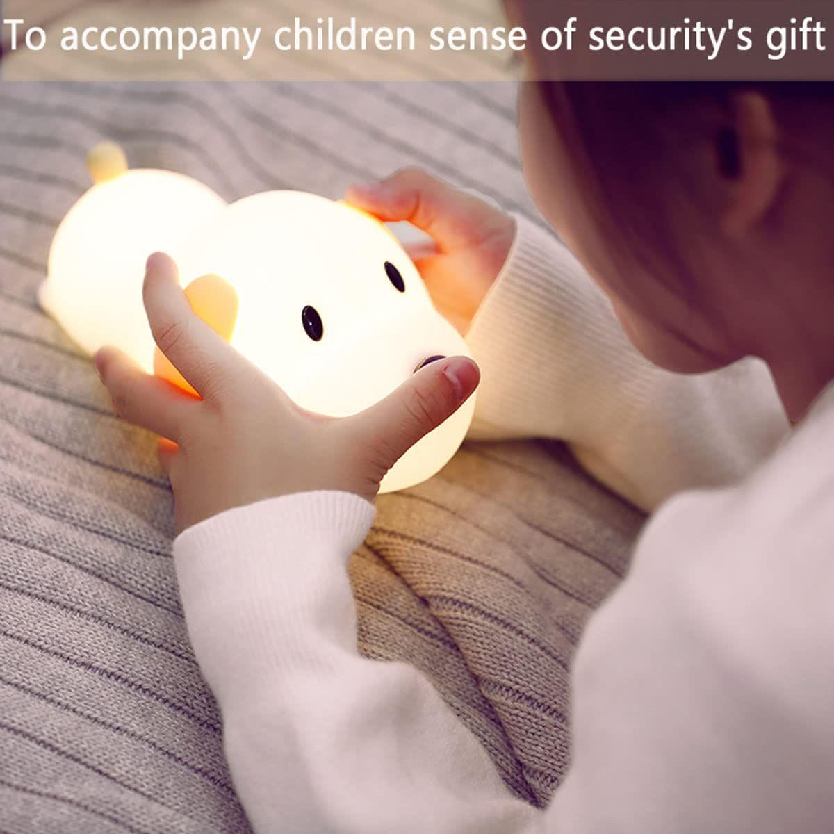 Kids Night Light,Cute Soft Silicone Dog Lamp Dimmable Nursery Portable Puppy view 2