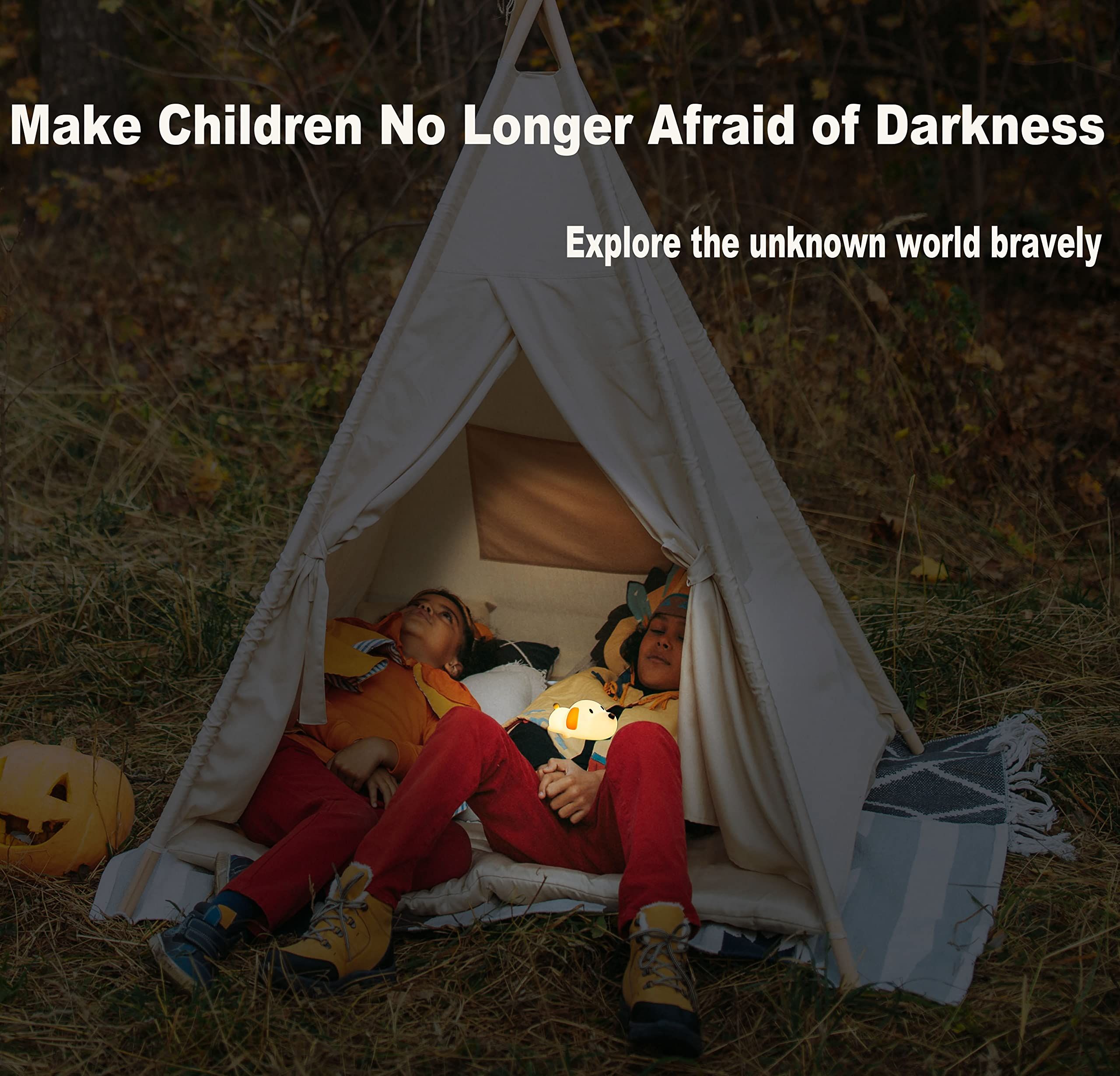 Kids Night Light,Cute Soft Silicone Dog Lamp Dimmable Nursery Portable Puppy view 3