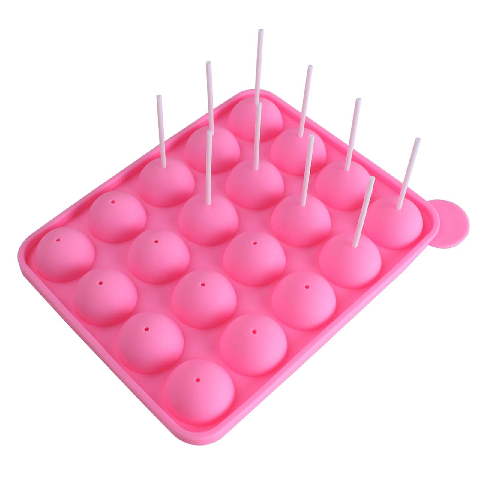 20 Cavity Silicone Pink Lolly Pop Party Cupcake Baking Mold Cake Pop Stick — image 1