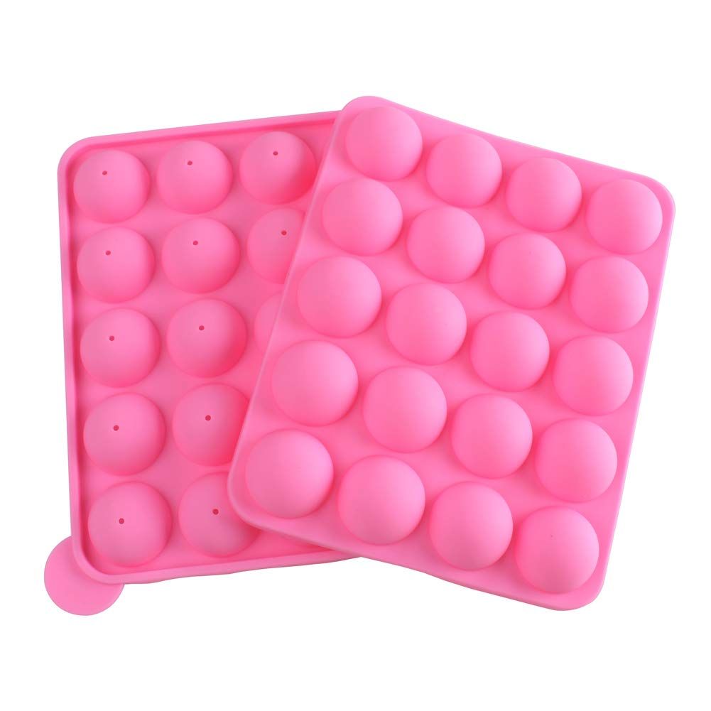 20 Cavity Silicone Pink Lolly Pop Party Cupcake Baking Mold Cake Pop Stick view 4