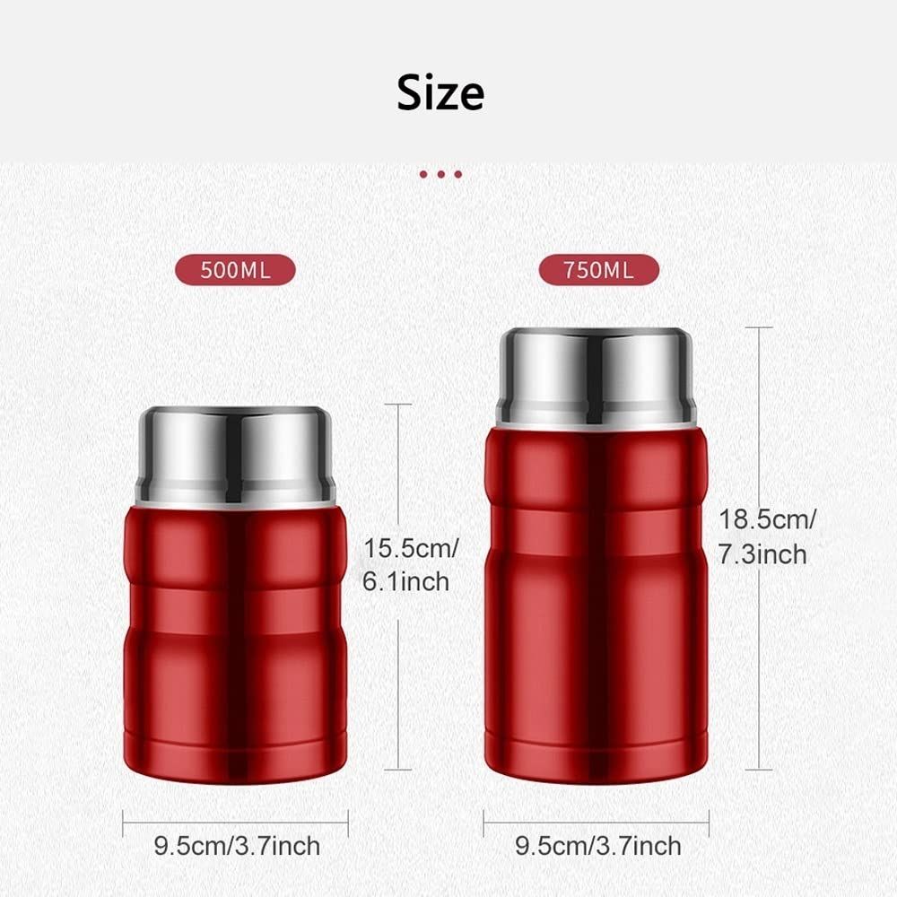Red Thermoses 500ml/750ml Stainless Steel Thermoses Portable Vacuum Insulated view 2