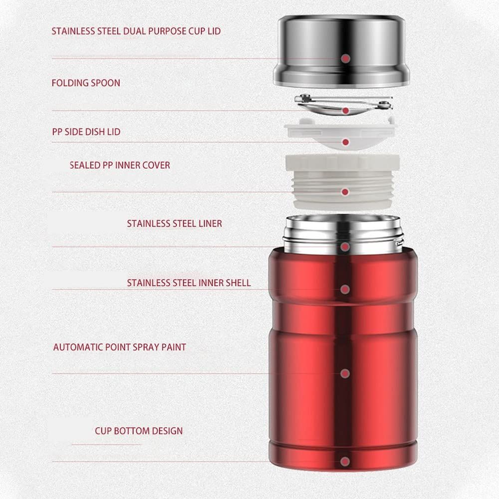 Red Thermoses 500ml/750ml Stainless Steel Thermoses Portable Vacuum Insulated view 4