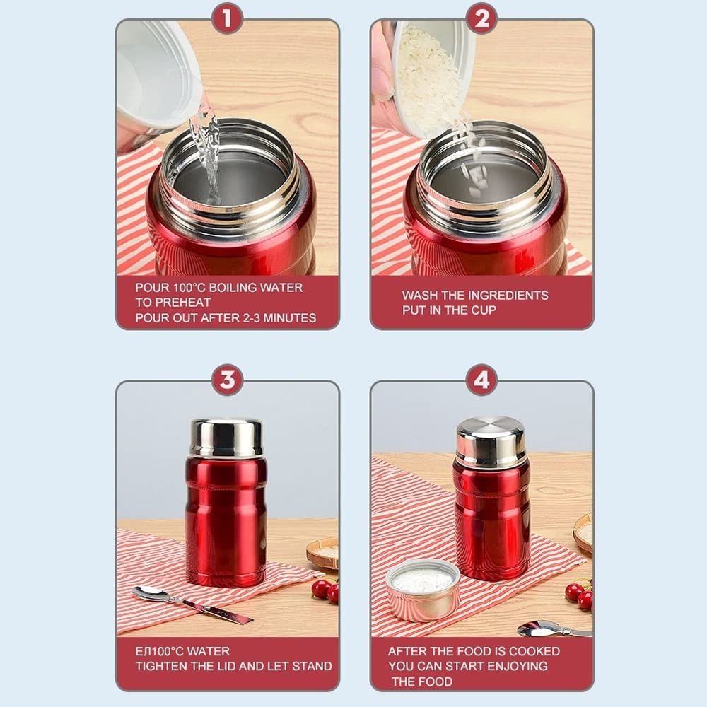 Red Thermoses 500ml/750ml Stainless Steel Thermoses Portable Vacuum Insulated view 5