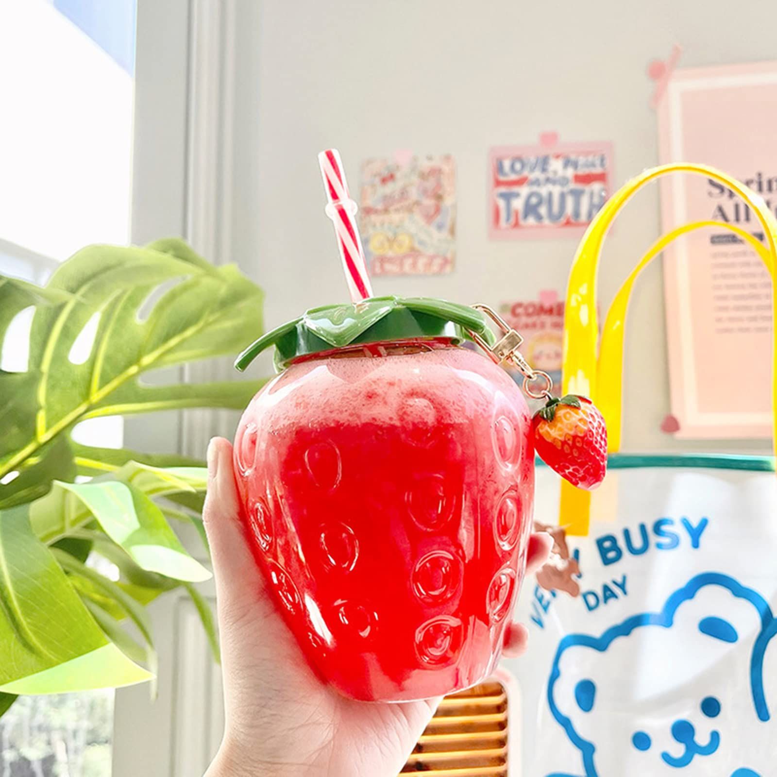 Strawberry Cup with Straw view 2