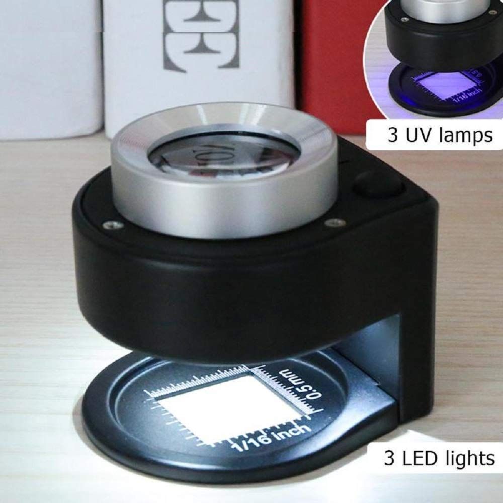 Handheld Microscope Magnifying Glass Jewelers Loupe with Light view 3