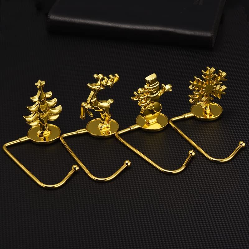 Pack of 4, Christmas Stocking Holder Stocking Hanger Fireplace Hook Hanger for view 3