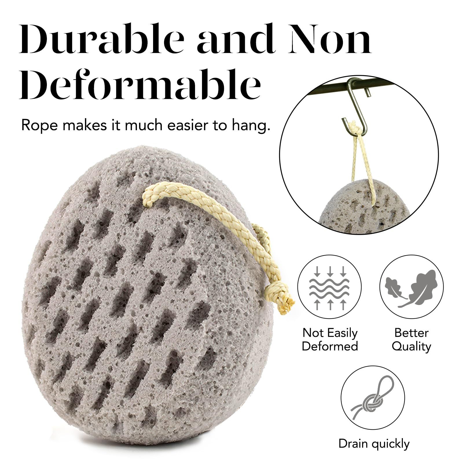 Bath Sponge, Sponge Loofah Body Scrubber, Shower Pouf Cleaning Loofahs Sponge view 4