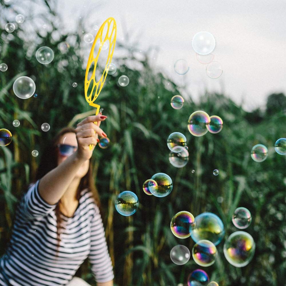 Bubble Wands Set, Kids Outdoor Giant Bubbles Wand Large Bubbles Maker Toys for view 3