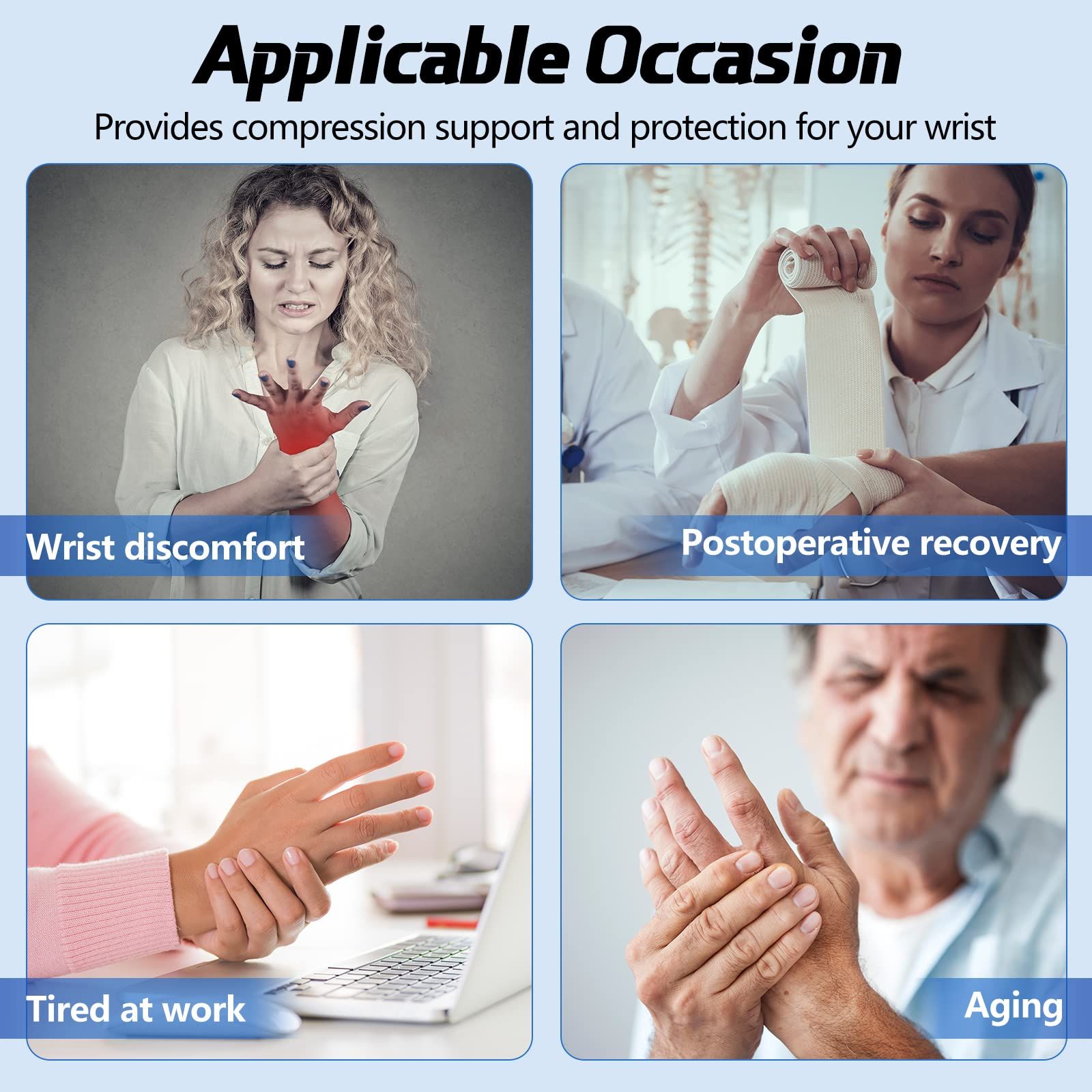 2 Pieces Carpal Tunnel Wrist Braces for Night Wrist Sleep Support Brace Wrist view 3