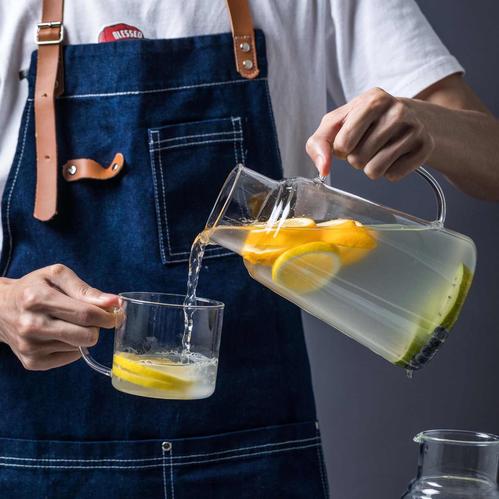Glass Pitcher with Lid – Multifunctional Bedside Water Carafe and Glass Set view 2
