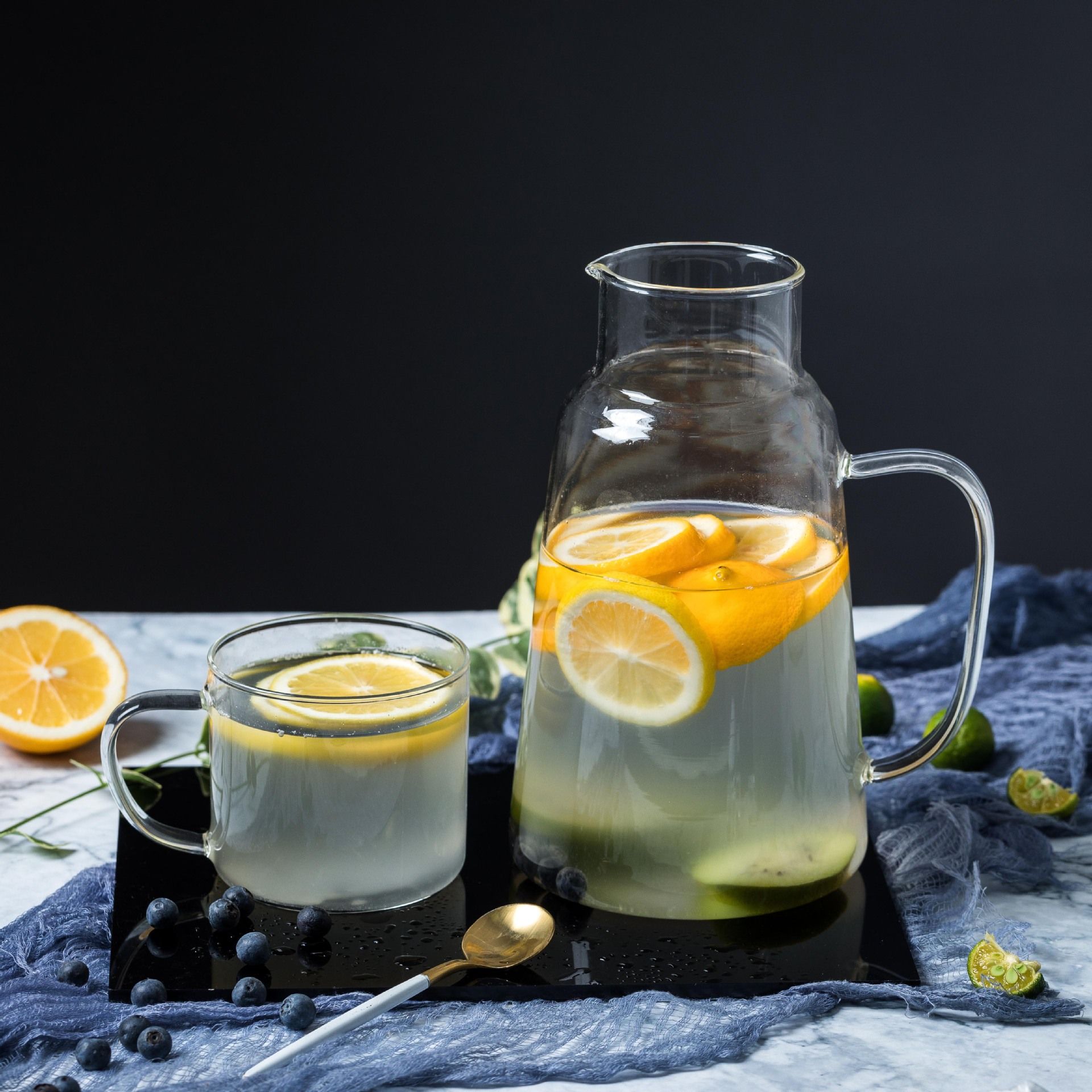 Glass Pitcher with Lid – Multifunctional Bedside Water Carafe and Glass Set view 4