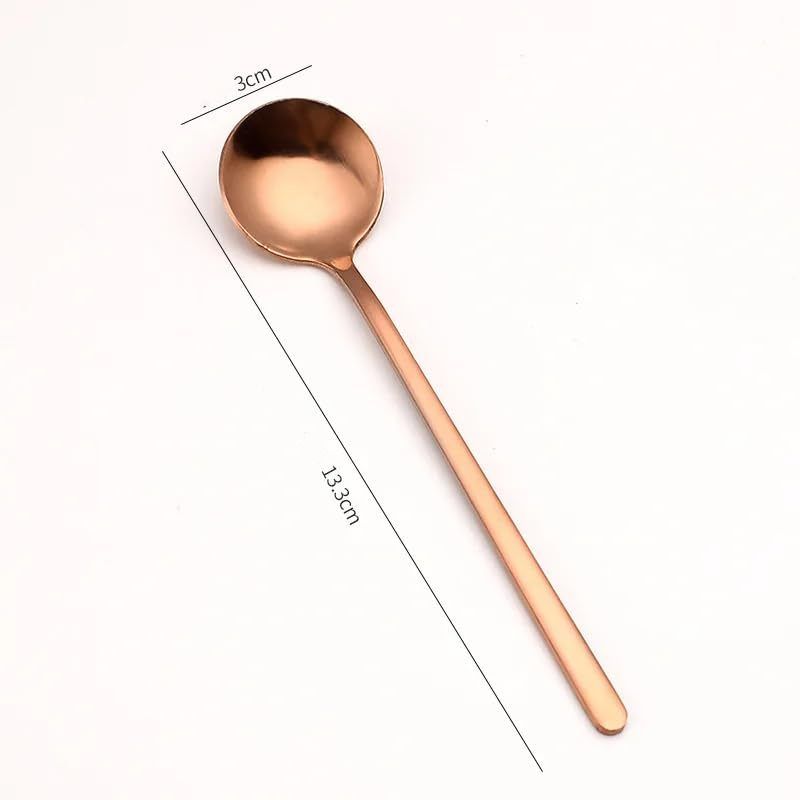 Steel Creative Stirring Tea Coffee Spoon Titanium Golden Long Handle Mug Honey view 2