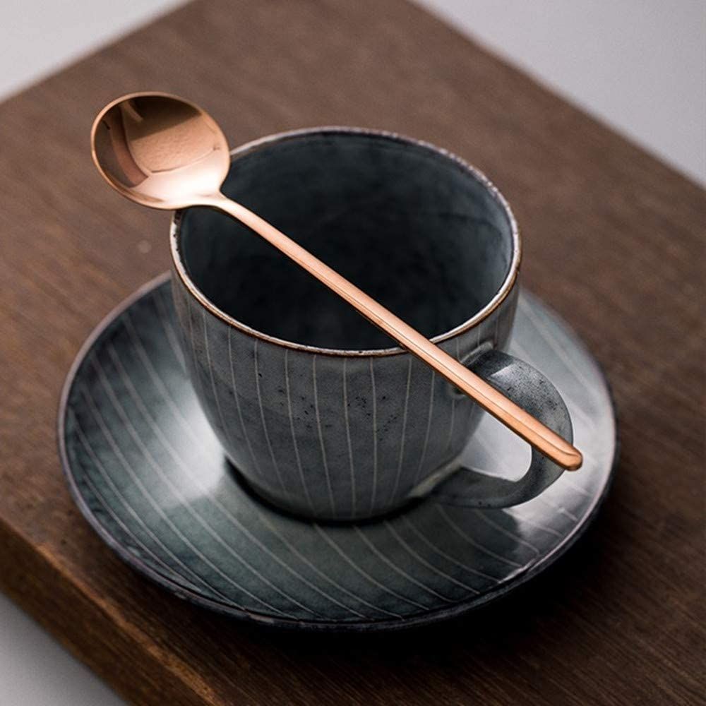 Steel Creative Stirring Tea Coffee Spoon Titanium Golden Long Handle Mug Honey view 3
