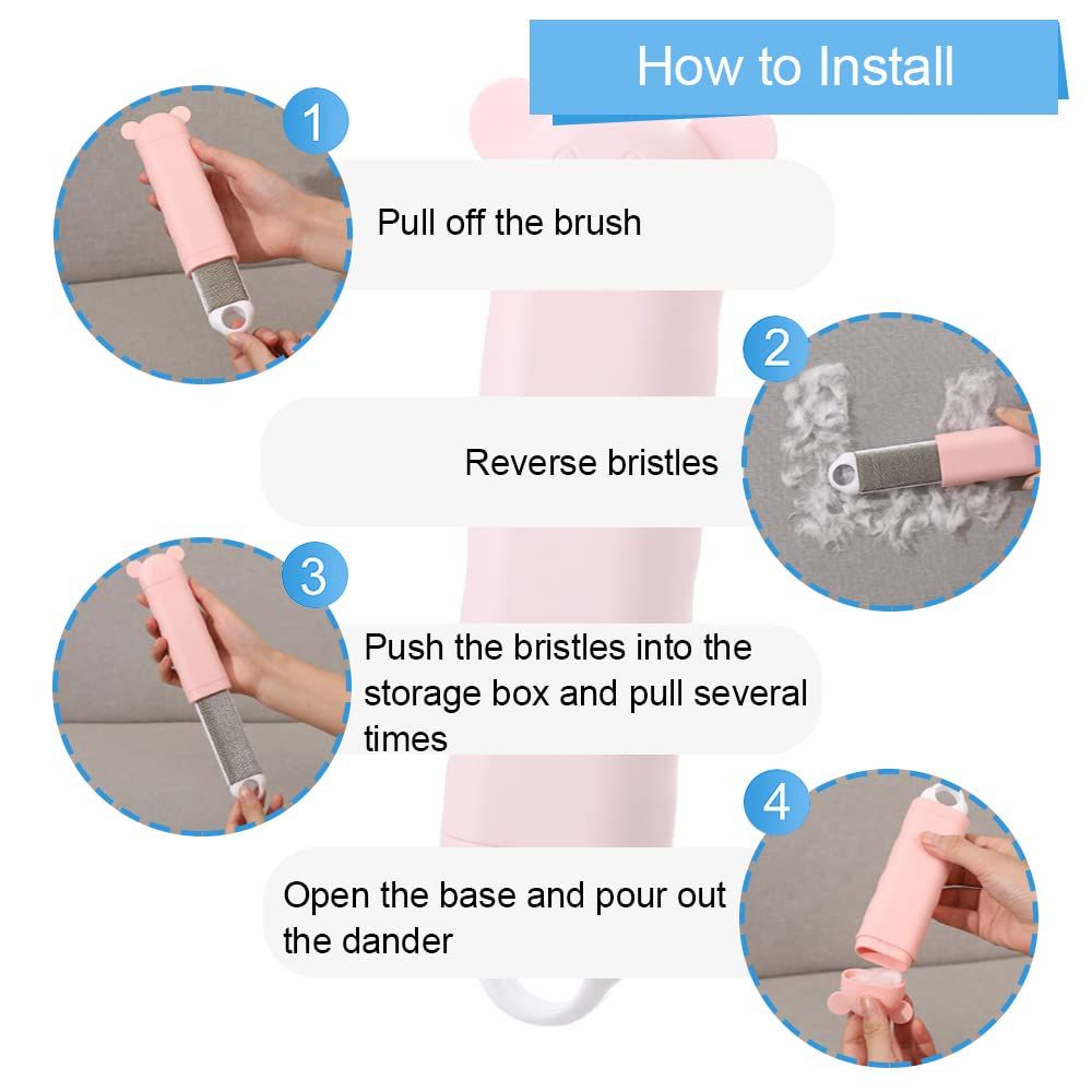 Pet Hair Remover, Portable Dust and Lint Remover with Self-Cleaning Base view 3