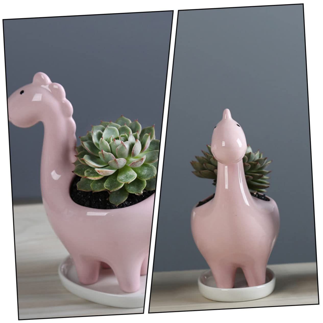 1pc Pot Home Ceramic Decor Dining Table Decor Mini Vase Cactus Bonsai Pot view 4