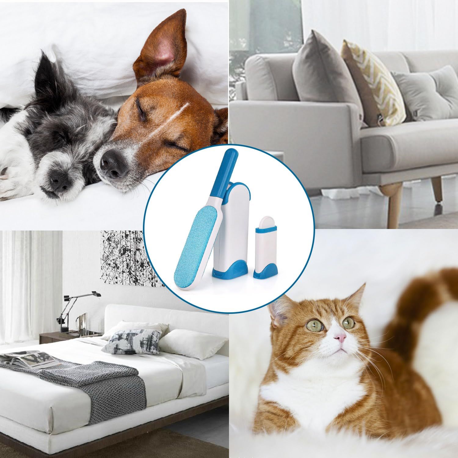 Blue Pet Hair Remover Brush view 2