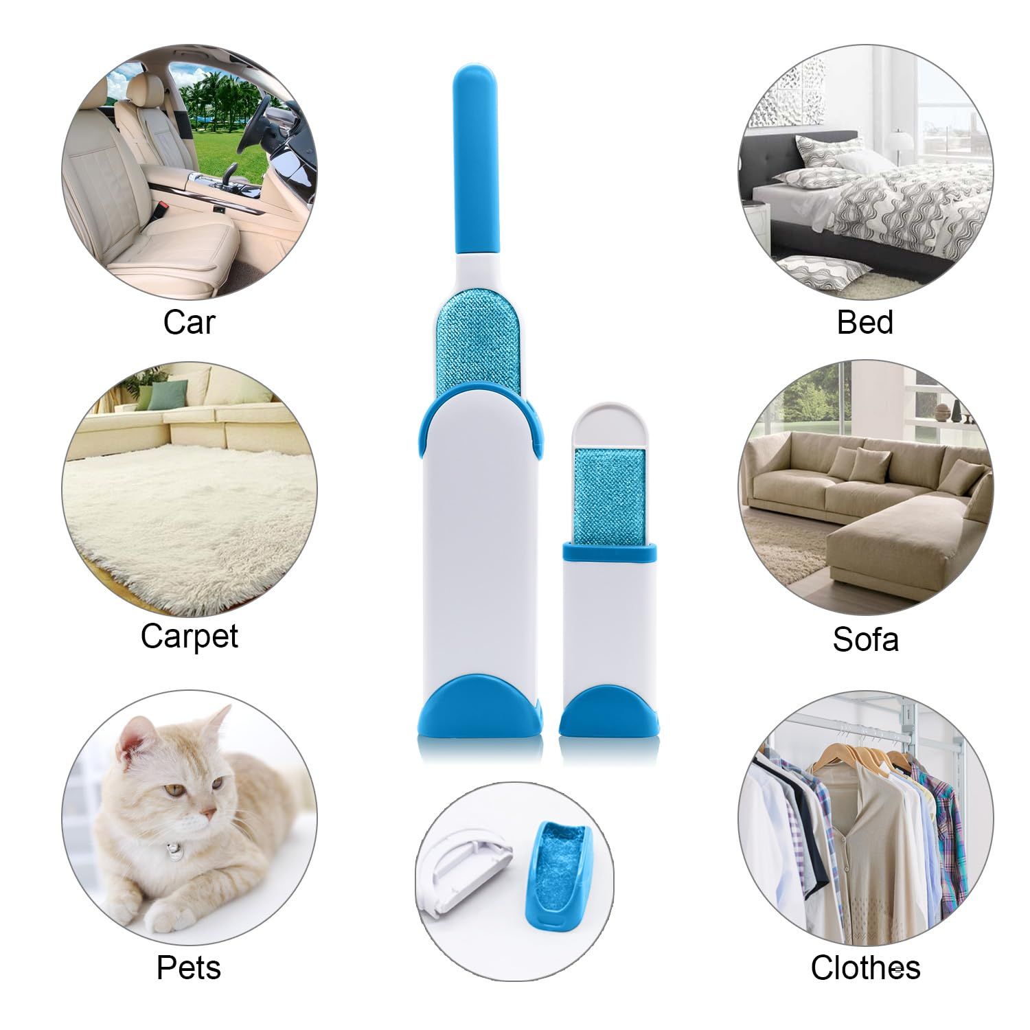 Blue Pet Hair Remover Brush view 3