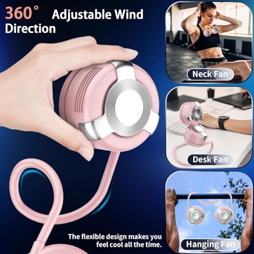 Rotatable Hands-Free Personal Fan•USB Rechargeable with 3 Speeds Bladeless Fan view 2