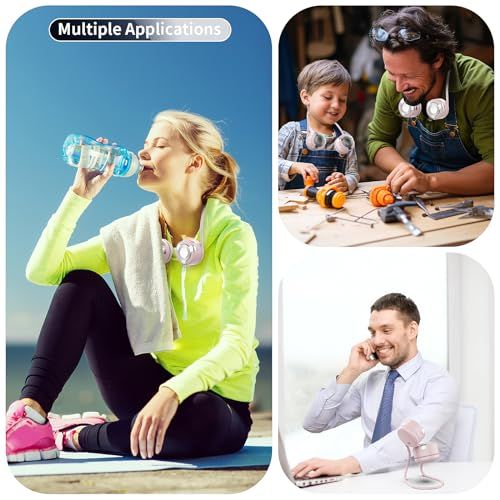Rotatable Hands-Free Personal Fan•USB Rechargeable with 3 Speeds Bladeless Fan view 5